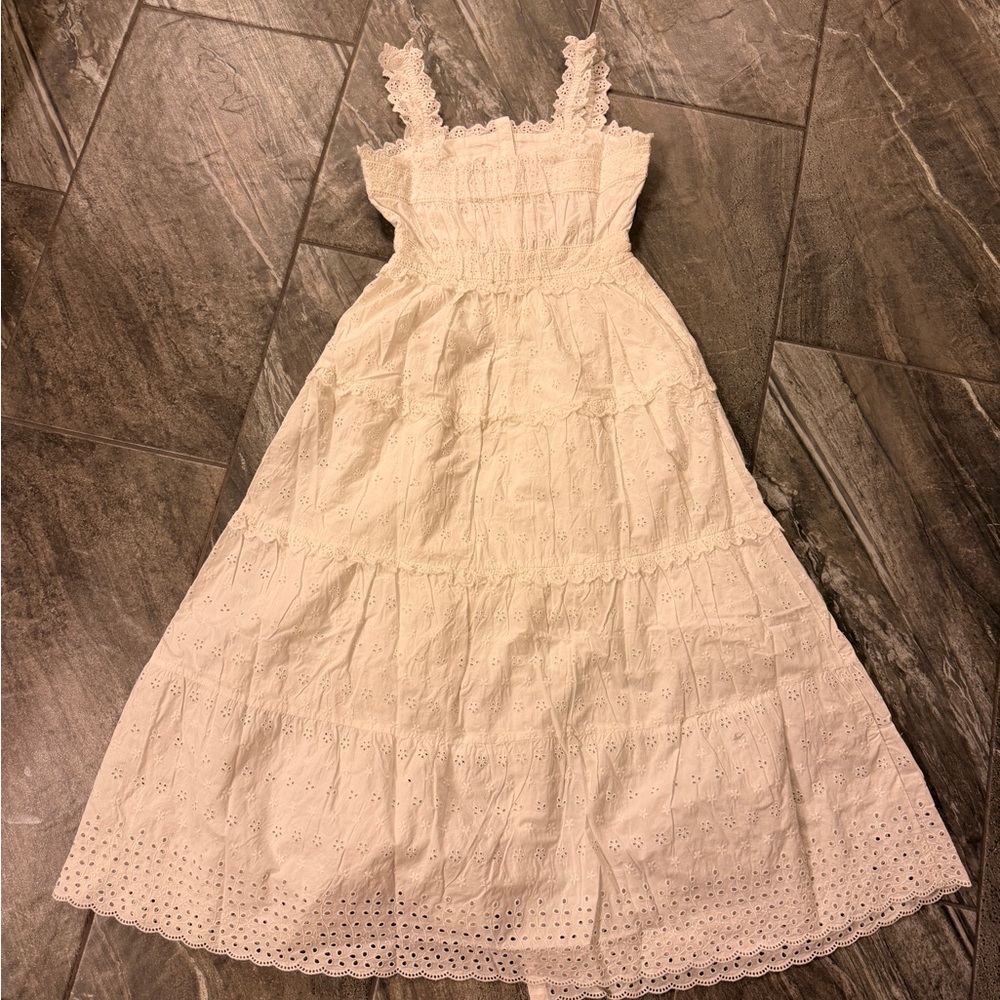 Gap x Doen White Eyelet Button-Front Summer Dress - Picture 6 of 10